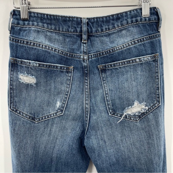 PACSUN Straight Leg Distressed Mom Jeans 90's Button Fly High Rise Size 25 - Picture 5 of 9